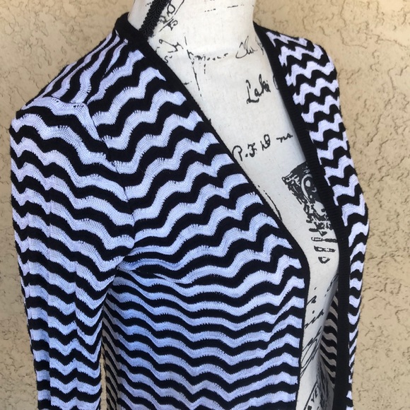 Loft Black & White Open Cardigan size Small - Picture 7 of 8